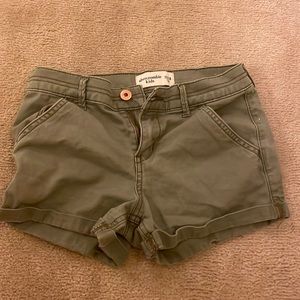 abercrombie kids army green jean shorts